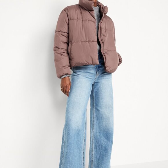 QUILTED PUFFER JACKET SIZE XL WARM TAUPE - Picture 1 of 13